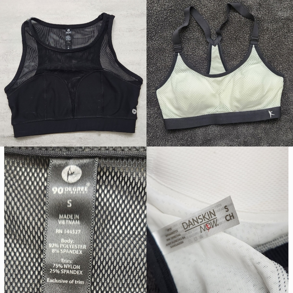 90 Degree Black Sport Bra / White Danskin Sport Bra S Size